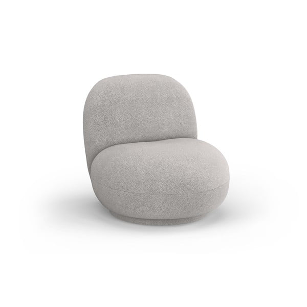 Světle šedé křeslo z textilie bouclé Chuck – Micadoni Home