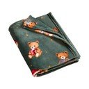 Tmavě zelená deka s vánočním motivem 170x130 cm Christmas Tartan Teddy Bear – Catherine Lansfield