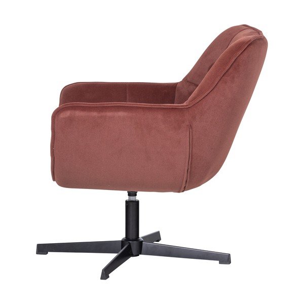 Otočné sametové křeslo v terakotové barvě Wibo – WOOOD-image-3