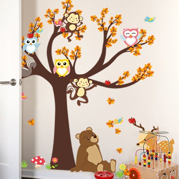 Nástěnná samolepka Ambiance Tree with Animals-image-1
