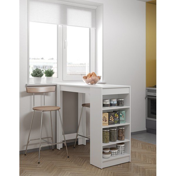 Bílý barový stůl 115x50 cm Aravis - TemaHome-image-1