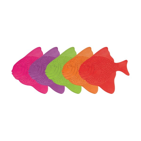 Dětské protiskluzové podložky v sadě 5 ks do vany 16x16,5 cm Poissons – MSV