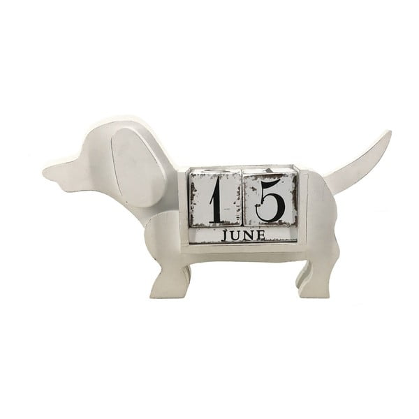 Bílý kalendář ve tvaru psa Moycor Gales