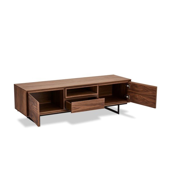Hnědý televizní stolek v dekoru ořechového dřeva Furnhouse Tokyo-image-3
