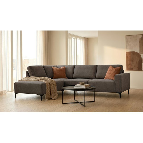 Antracitová žinylková rohová pohovka (levý roh/do L) Fabian – Scandic-image-1