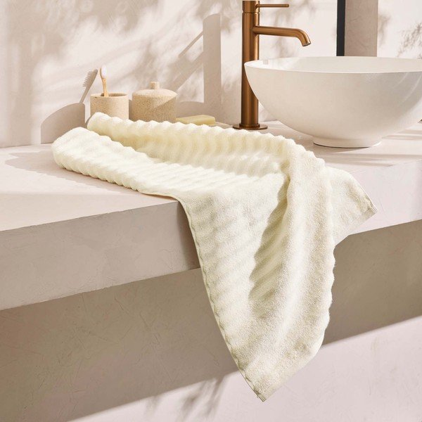 Krémový froté bavlněný ručník 50x90 cm Maya – douceur d'intérieur-image-2