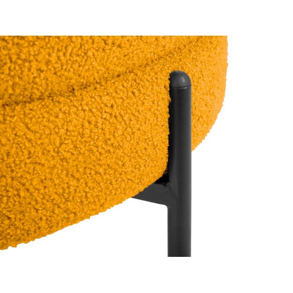 Okrově žluté křeslo z textilie bouclé Noble – Leitmotiv-image-1