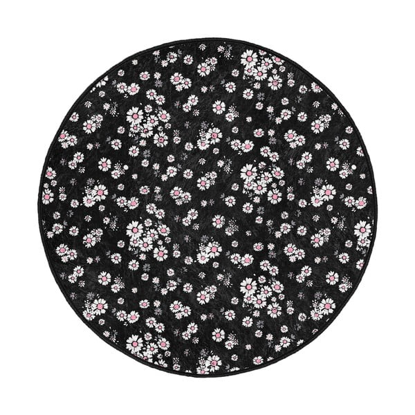 Černý pratelný kulatý koberec vhodný pro robotické vysavače ø 120 cm Comfort – Mila Home