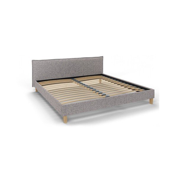 Šedá čalouněná dvoulůžková postel s roštem 200x200 cm Tina – Ropez