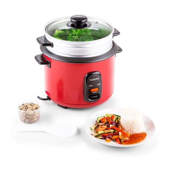 Červený rýžovar s napařovacím nástavcem Klarstein Osaka, 1 l-image-4