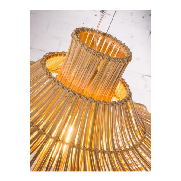 Závěsné ratanové dvojité svítidlo Good&Mojo Kalahari, ⌀ 45 cm-image-4