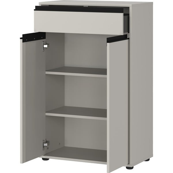 Šedá vysoká koupelnová skříňka 63x98 cm Lemont – Germania-image-3