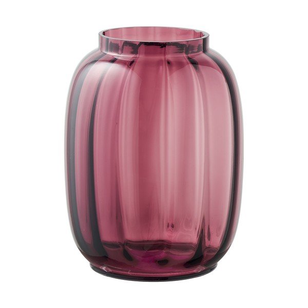 Červená skleněná ručně vyrobená váza (výška 21 cm) – House Nordic