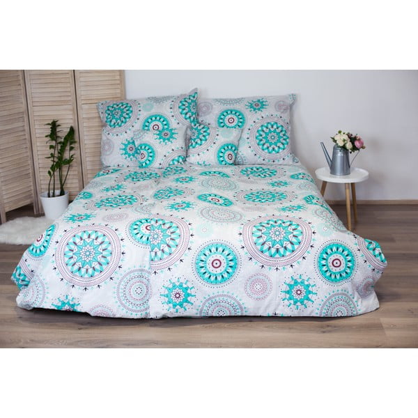 Bavlněné povlečení s tyrkysovým dekorem Cotton House Mandala, 140 x 200 cm-image-1