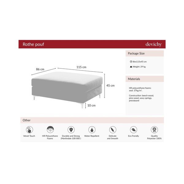 Tmavě růžová sametová podnožka Devichy Rothe-image-4