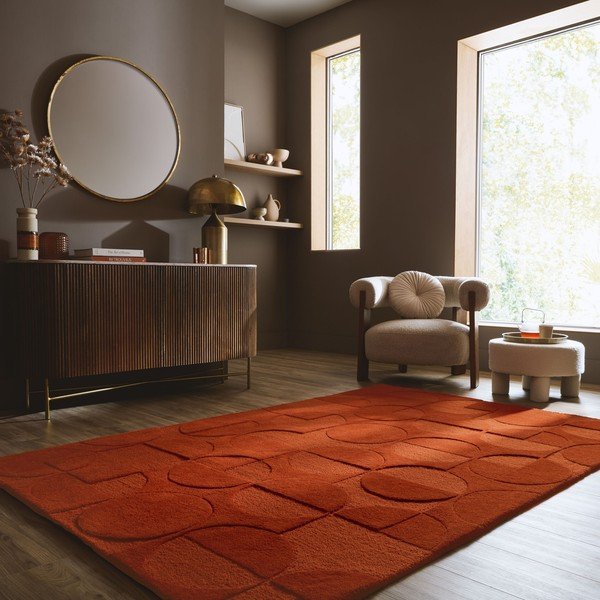 Ručně tkaný vlněný koberec v terakotové barvě 200x290 cm Gigi – Flair Rugs-image-1