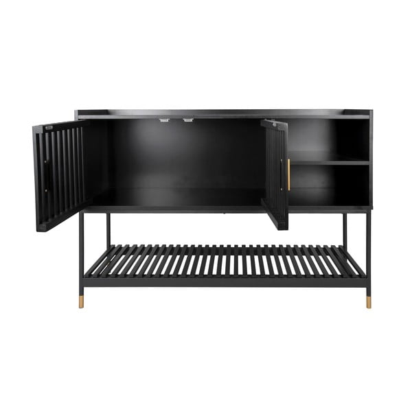 Černá komoda z borovicového dřeva Leitmotiv Marve, 120 x 80 cm-image-3