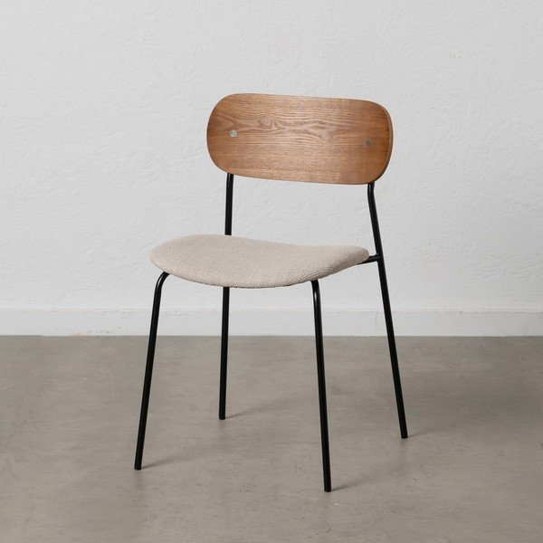 Hnědo-krémové jídelní židle v sadě 4 ks Moe – Ixia-image-1