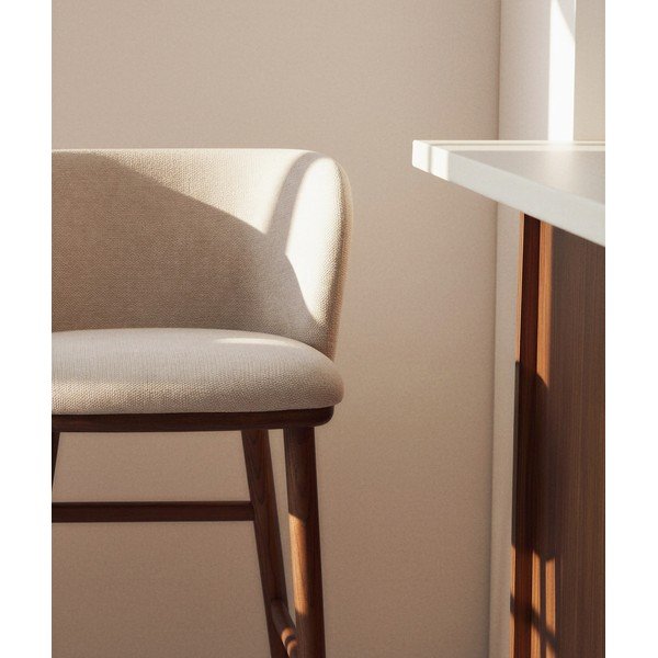 Béžová čalouněná barová židle (výška sedáku 75 cm) Ciselia – Kave Home-image-2