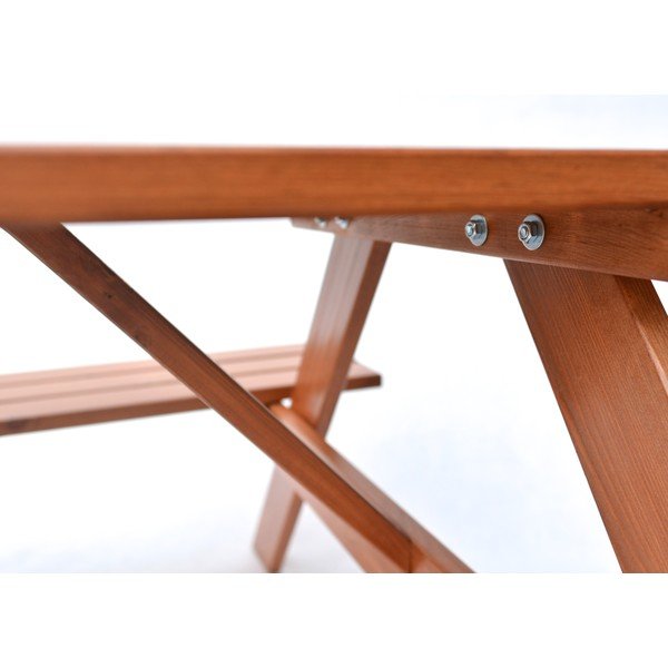 Tmavě hnědý zahradní jídelní set z masivního dřeva pro 4 Piknic – Rojaplast-image-3