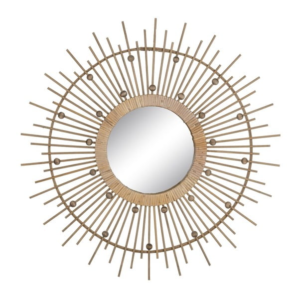 Nástěnné zrcadlo s bambusovým rámem ø 70 cm Sol – Ixia