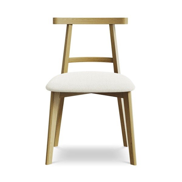 Krémová jídelní židle z masivního dřeva Ohelo – Makamii-image-1