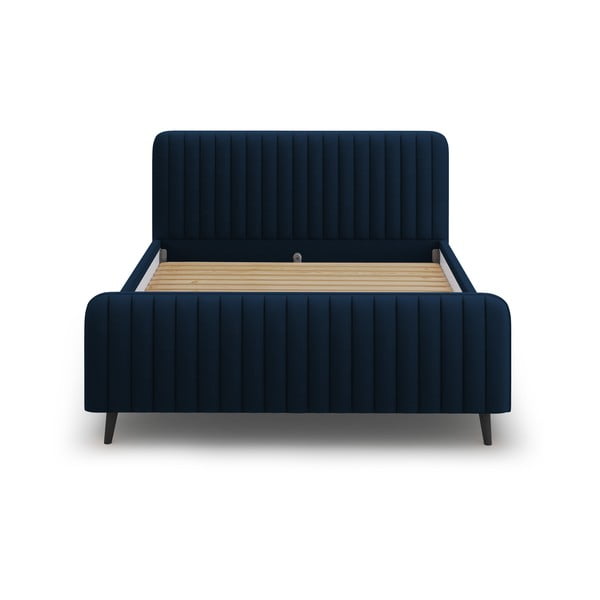 Tmavě modrá čalouněná dvoulůžková postel s roštem 180x200 cm Lily - Micadoni Home-image-2