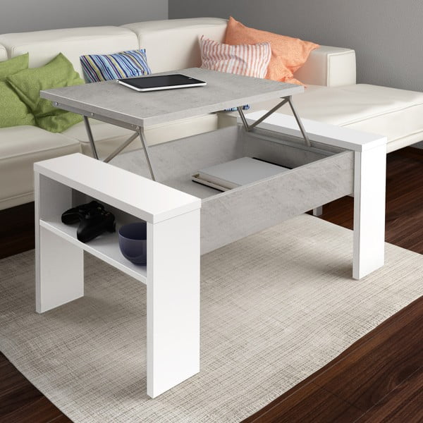 Šedo-bílý konferenční stůl s úložným prostorem Tomasucci James-image-1