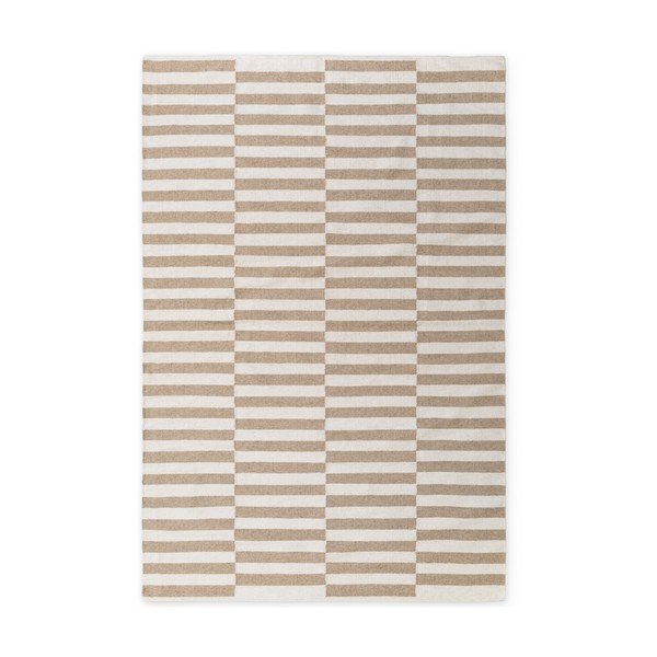 Bílý/světle hnědý oboustranný/ručně tkaný vlněný koberec 200x300 cm Vika – Hanse Home
