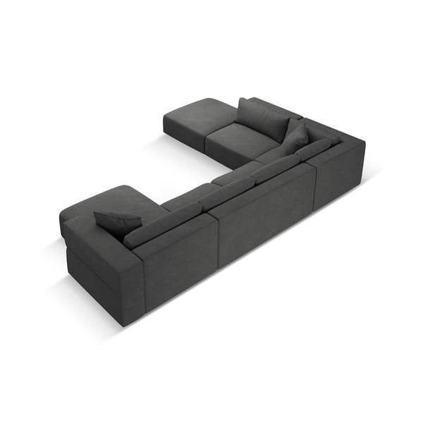 Tmavě šedá rohová pohovka do "U", levý roh Esther – Milo Casa-image-3