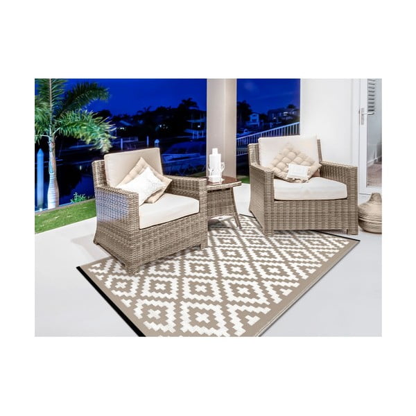 Béžovo-bílý oboustranný koberec vhodný i do exteriéru Green Decore Nirvana, 120 x 180 cm-image-4