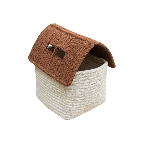 Krémový látkový dětský koš na hračky 22x22x34 cm House Toffee – Lorena Canals