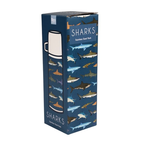 Modrá dětská termoska 350 ml Sharks – Rex London-image-3