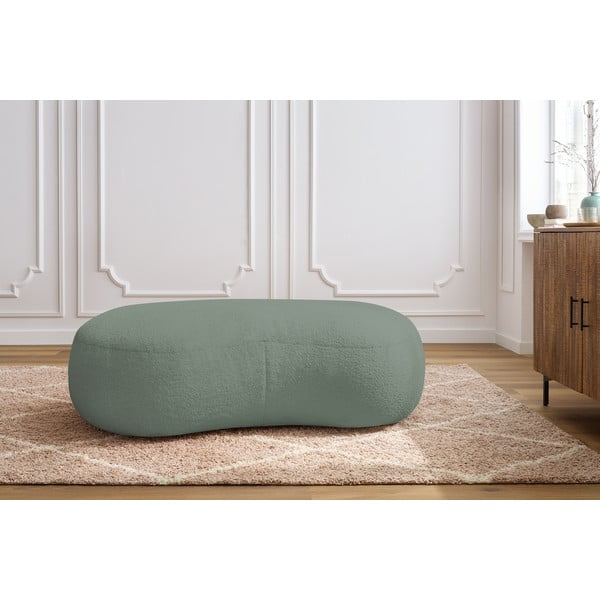 Světle zelená podnožka z textilie bouclé Saint-Germain – Bobochic Paris-image-1