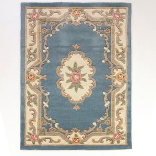Modrý vlněný koberec Flair Rugs Aubusson, 75 x 150 cm