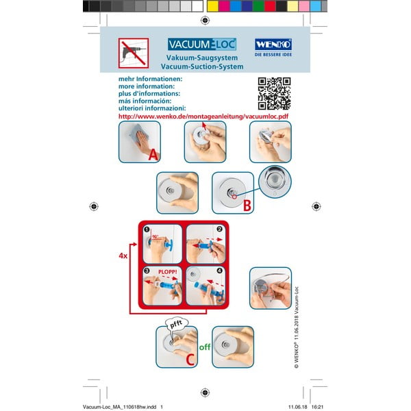 Samodržící plastové háčky v leskle stříbrné barvě v sadě 2 ks Genova – Wenko-image-4