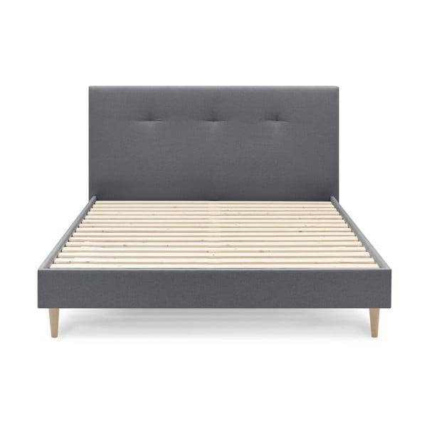 Šedá čalouněná dvoulůžková postel s roštem 180x200 cm Tory - II. jakost – Bobochic Paris-image-1