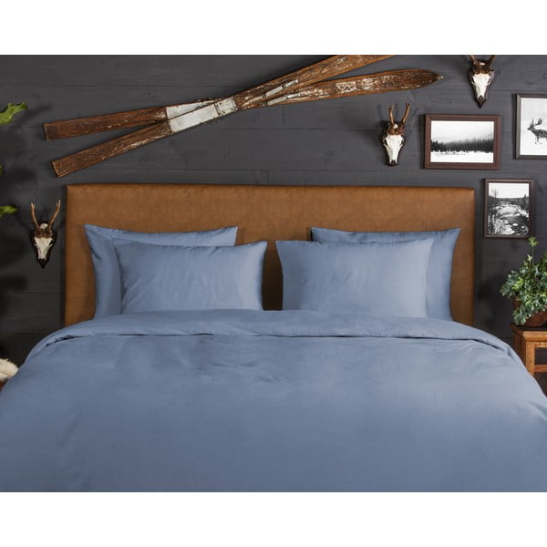 Modré flanelové prodloužené povlečení na dvoulůžko 200x220 cm – Good Morning-image-2