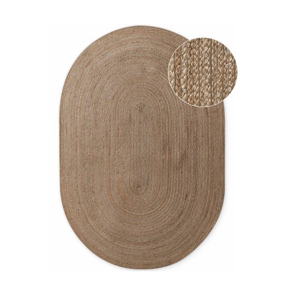 Oboustranný/ručně tkaný jutový koberec v tmavě přírodní barvě 160x230 cm Braided – Hanse Home