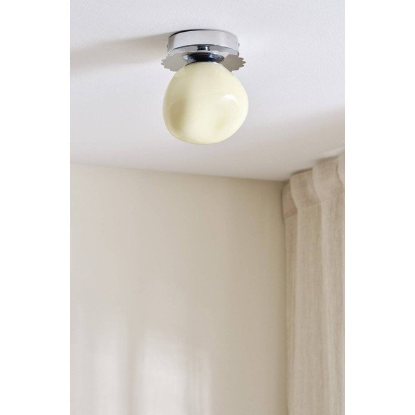 Krémové/v leskle stříbrné barvě stropní svítidlo z opálového skla ø 12 cm Bon – Jotex-image-3