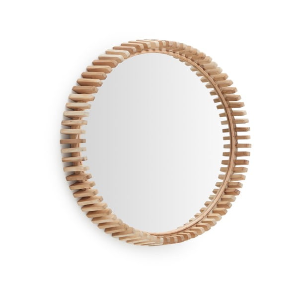 Nástěnné zrcadlo s dřevěným rámem ø 60 cm Polke – Kave Home