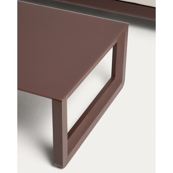 Hnědý/béžový hliníkový zahradní lounge set pro 3 osoby Nerano – Kave Home-image-3