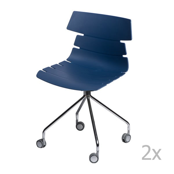 Sada 2 modrých židlí D2 Techno Roll