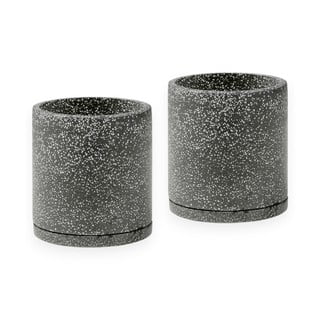 Sada 2 tmavě šedých květináčů Bonami Selection Terrazzo, ø 26 cm