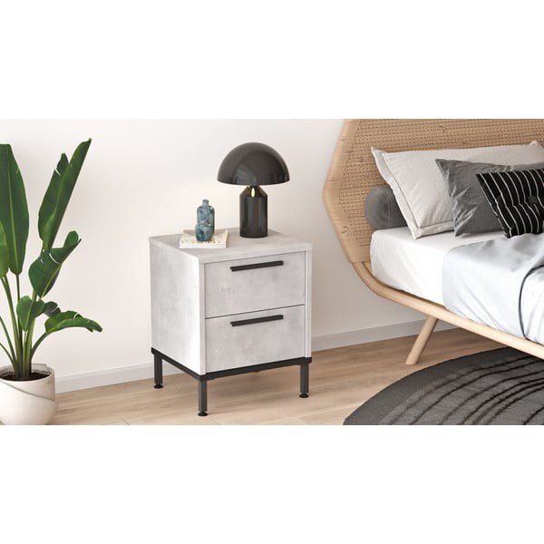 Světle šedý noční stolek Signor – Kalune Design-image-2