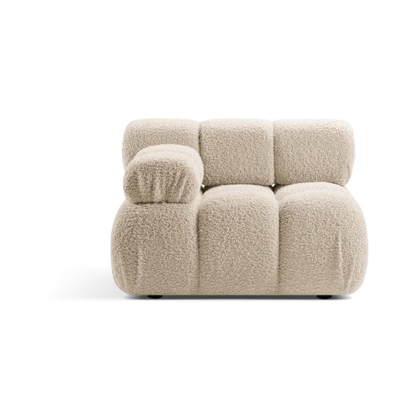 Béžový modul pohovky z textilie bouclé (levý roh) Bellis – Micadoni Home