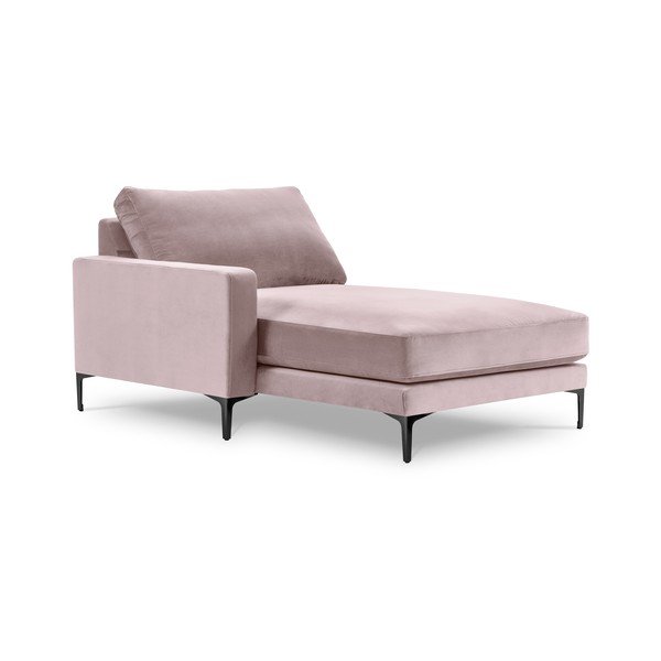Růžová sametová lenoška Kooko Home Harmony, levý roh-image-2
