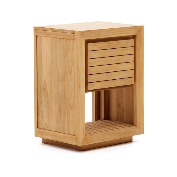 Nízká skříňka pod umyvadlo z teakového dřeva v přírodní barvě 60x80 cm Saula – Kave Home-image-2