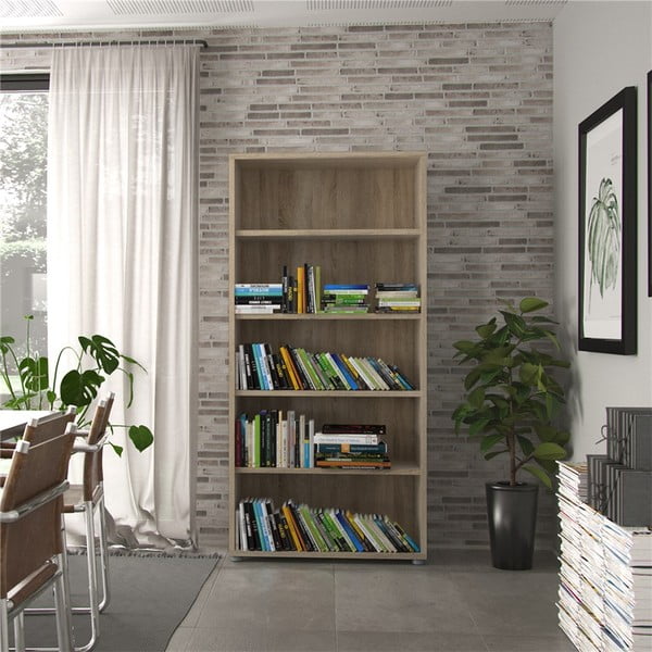 Modulární knihovna v dekoru dubu v přírodní barvě 89x189 cm Prima – Tvilum-image-1