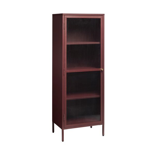 Červená kovová vitrína 58x160 cm Bronco – Unique Furniture-image-3